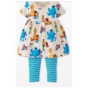NWT Hanna Andersson Sesame Street Playdress Set With Leggings